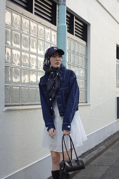 ホワイトボタンデニムJK